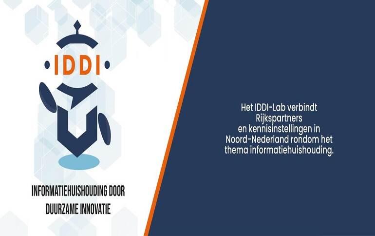 IDDI: Informatiehuishouding door Digitale Innovatie. Het IDDI-Lab verbindt Rijkspartners en kennisinstellingen in Noord-Nederland rondom het thema informatiehuishouding.